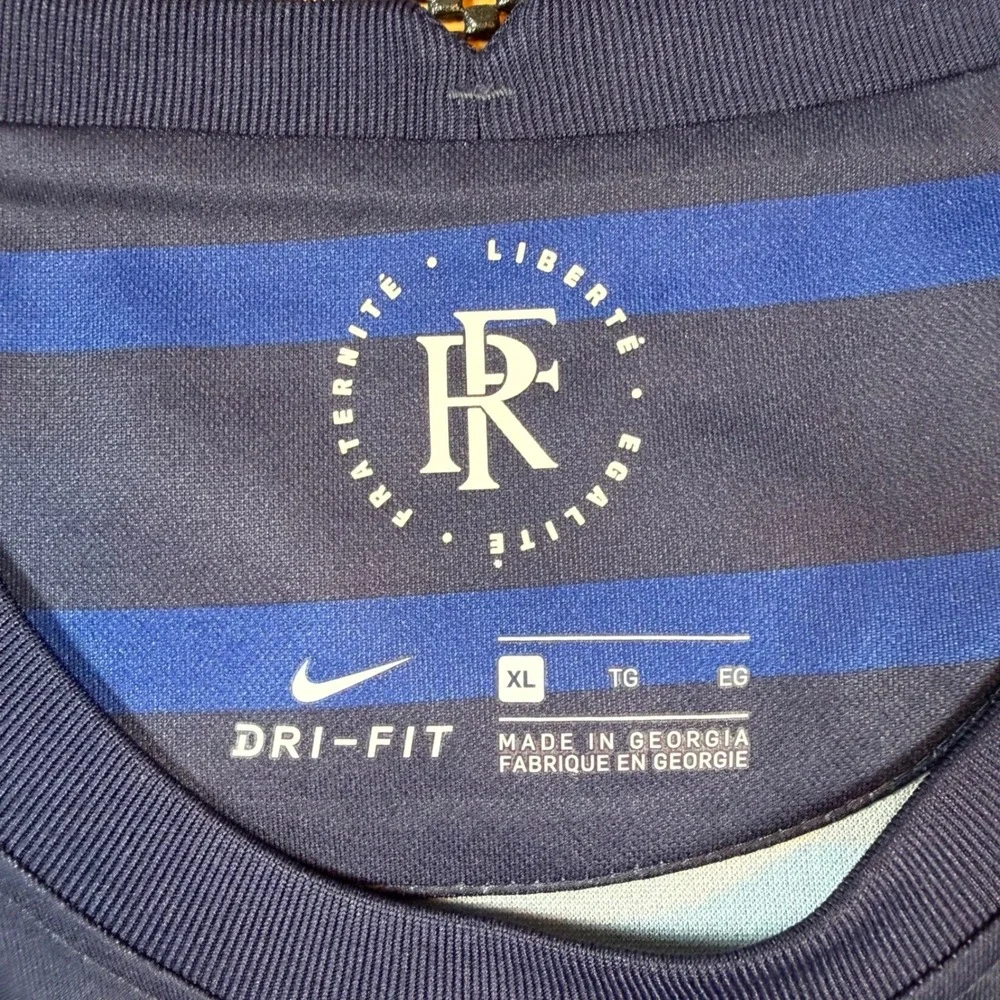 Nike France Home Soccer Jersey 2020-21 Mens XL Blue Striped Dri-FIT Football